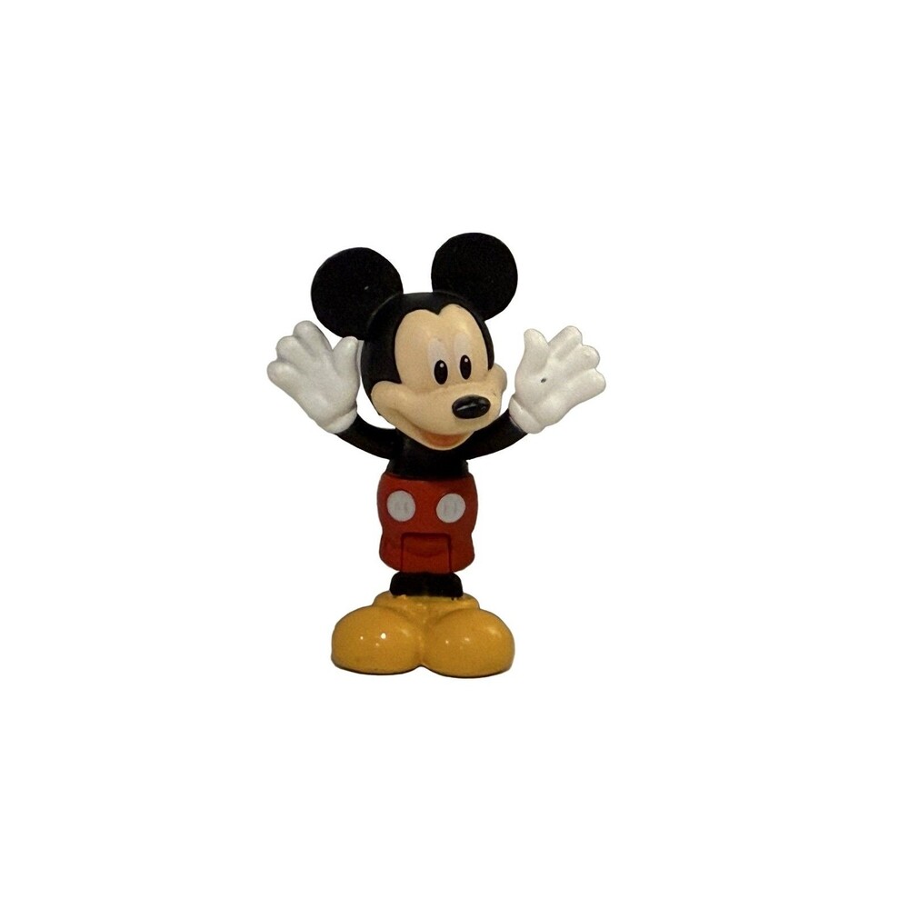Disney Mickey Mouse Figurine 2013 3" PVC Bends at Waist Black Red Yellow